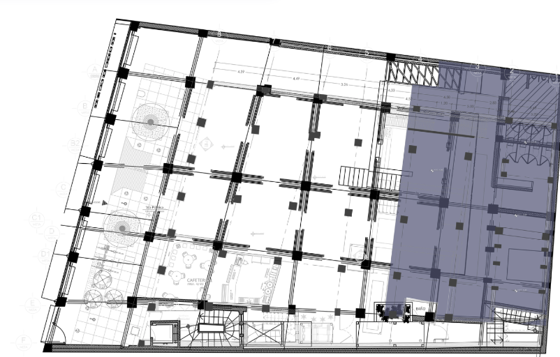 Plano arquitectónico del local — distribución general del espacio