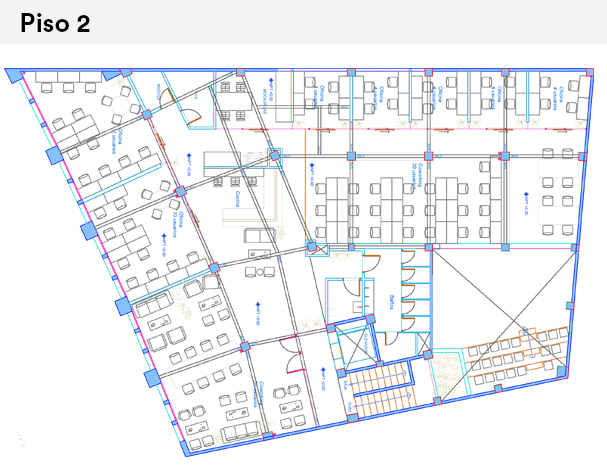 Plano de distribución de oficinas — Piso 2