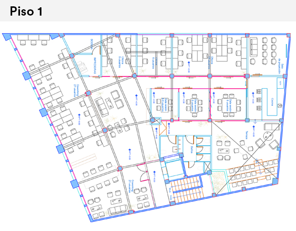 Plano de distribución de oficinas — Piso 1